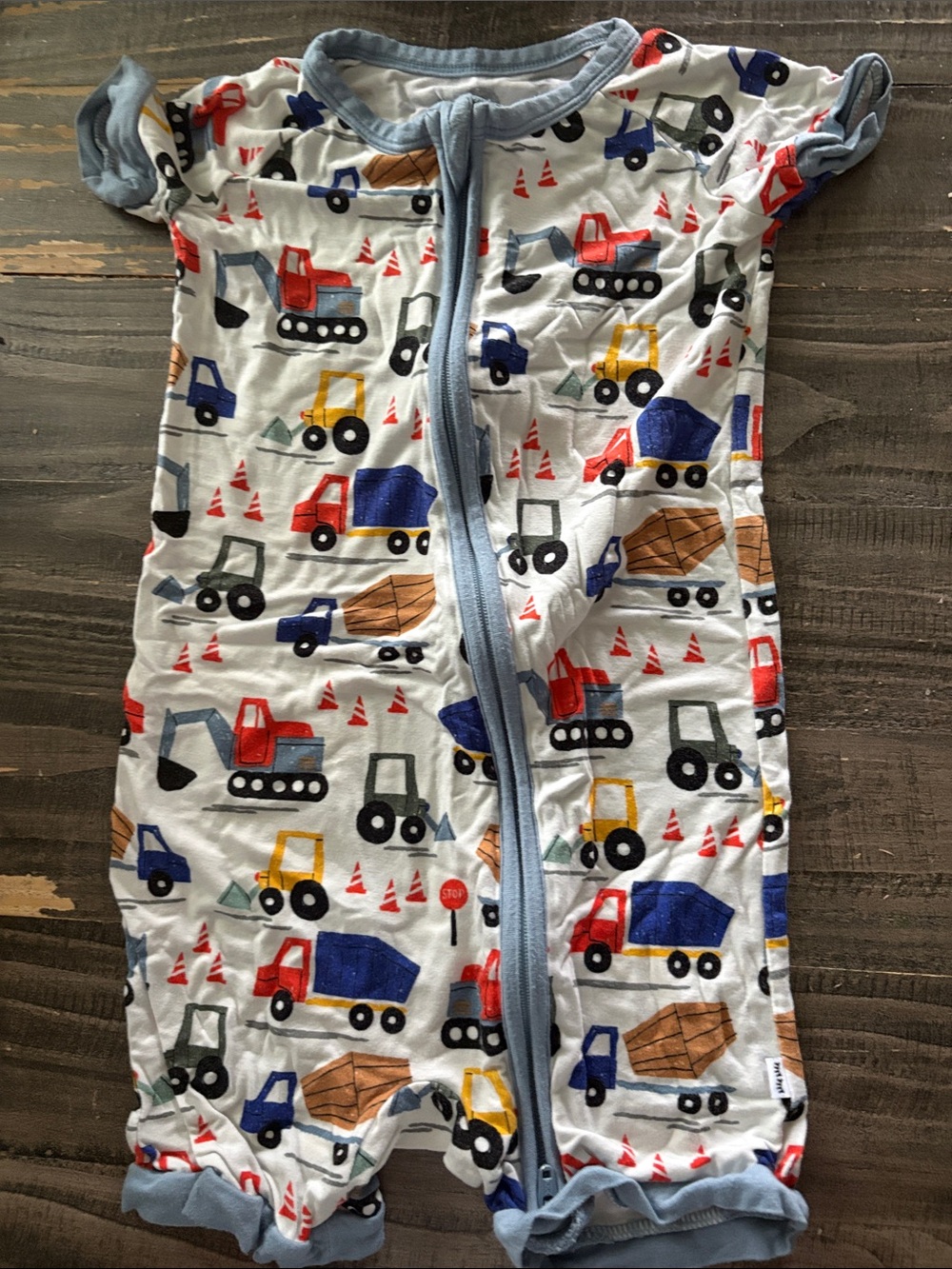 Little Sleepies Light Blue Short Sleeve Romper with Subtle Print